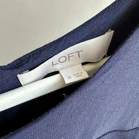 LOFT Cold Shoulder Ruffle Blouse, Floral Embroidered Top, Size Medium - Picture 13 of 16